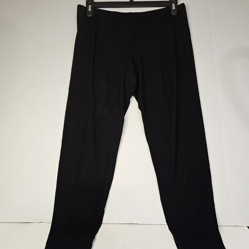 Eileen Fisher Women Black Pants Stretch Elastic Waist Size XL PullOn Lightweight